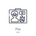 Linear fire icon from Blogger and influencer outline collection. Thin line fire vector isolated on white background. fire trendy