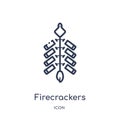 Linear firecrackers icon from Asian outline collection. Thin line firecrackers vector isolated on white background. firecrackers