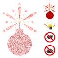 Linear Fireworks Detonator Icon Vector Collage Royalty Free Stock Photo