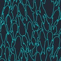 Linear fish pattern on a dark background