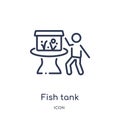 Linear fish tank icon from Free time outline collection. Thin line fish tank vector isolated on white background. fish tank trendy Royalty Free Stock Photo