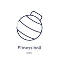 Linear fitness ball icon from Gym and fitness outline collection. Thin line fitness ball icon isolated on white background.