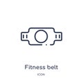 Linear fitness belt icon from Gym and fitness outline collection. Thin line fitness belt icon isolated on white background.