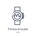 Linear fitness bracelet icon from Gym and fitness outline collection. Thin line fitness bracelet icon isolated on white background