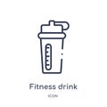 Linear fitness drink icon from Gym and fitness outline collection. Thin line fitness drink icon isolated on white background.