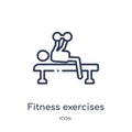 Linear fitness exercises icon from Humans outline collection. Thin line fitness exercises icon isolated on white background.