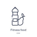 Linear fitness food icon from Gym and fitness outline collection. Thin line fitness food icon isolated on white background.