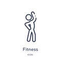 Linear fitness icon from Beauty outline collection. Thin line fitness vector isolated on white background. fitness trendy