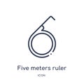 Linear five meters ruler icon from Construction outline collection. Thin line five meters ruler vector isolated on white