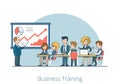 Linear Flat Business Coach Training Stuff vector