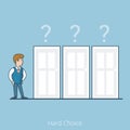 Linear Flat Business man right door vector Royalty Free Stock Photo