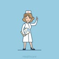 Linear Flat doctor nurse vector illustration Healt