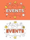 Linear Flat EVENTS gift box image vector Sale