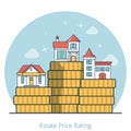 Linear Flat Houses coin Estate price rating vector