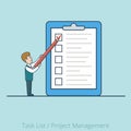 Linear Flat man list paper vector Project Task Man