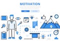 Linear flat MOTIVATION achievements infographics