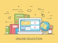 Linear Flat online education website vector
