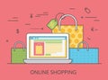 Linear Flat online shopping website vector