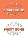 Linear Flat Smart Home system vector illustration
