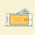 Linear Flat Smart phone Valet Mobile screen vector