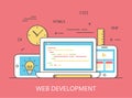 Linear Flat web site development programming vector