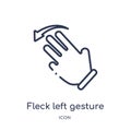 Linear fleck left gesture icon from Hands and guestures outline collection. Thin line fleck left gesture icon isolated on white