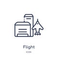 Linear flight icon from Architecture and travel outline collection. Thin line flight vector isolated on white background. flight