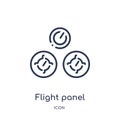 Linear flight panel icon from Airport terminal outline collection. Thin line flight panel vector isolated on white background.