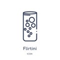 Linear flirtini icon from Drinks outline collection. Thin line flirtini vector isolated on white background. flirtini trendy Royalty Free Stock Photo