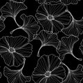 Linear floral background, flowers pattern.