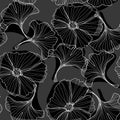 Linear floral background, flowers pattern. Royalty Free Stock Photo