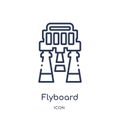 Linear flyboard icon from Artificial intellegence and future technology outline collection. Thin line flyboard vector isolated on