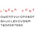 Linear Font. Art design. Vector Royalty Free Stock Photo