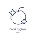 Linear food hygiene icon from Hygiene outline collection. Thin line food hygiene icon isolated on white background. food hygiene