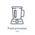 Linear food processor icon from Electronic devices outline collection. Thin line food processor vector isolated on white