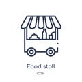 Linear food stall icon from Culture outline collection. Thin line food stall vector isolated on white background. food stall