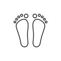 Linear foot black icon