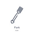 Linear fork icon from Kitchen outline collection. Thin line fork icon isolated on white background. fork trendy illustration