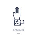 Linear fracture icon from Insurance outline collection. Thin line fracture icon isolated on white background. fracture trendy