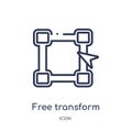 Linear free transform icon from Edit tools outline collection. Thin line free transform icon isolated on white background. free