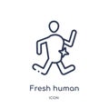 Linear fresh human icon from Feelings outline collection. Thin line fresh human vector isolated on white background. fresh human