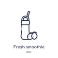 Linear fresh smoothie icon from Food outline collection. Thin line fresh smoothie icon isolated on white background. fresh