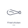 Linear fried chicken thighs icon from Bistro and restaurant outline collection. Thin line fried chicken thighs vector isolated on