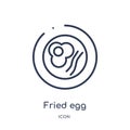 Linear fried egg icon from Hotel and restaurant outline collection. Thin line fried egg icon isolated on white background. fried