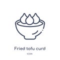 Linear fried tofu curd balls icon from Food outline collection. Thin line fried tofu curd balls icon isolated on white background