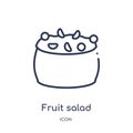 Linear fruit salad icon from Food outline collection. Thin line fruit salad icon isolated on white background. fruit salad trendy