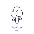 Linear fruit tree icon from Ecology outline collection. Thin line fruit tree vector isolated on white background. fruit tree