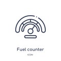 Linear fuel counter icon from Mechanicons outline collection. Thin line fuel counter icon isolated on white background. fuel