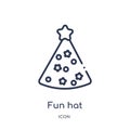 Linear fun hat icon from Christmas outline collection. Thin line fun hat vector isolated on white background. fun hat trendy Royalty Free Stock Photo