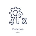 Linear function icon from Cryptocurrency economy and finance outline collection. Thin line function vector isolated on white
